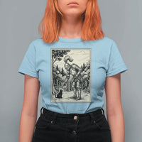 Funny Medieval Knight Boop Black Cat T Shirt For Women Renaissance Fantasy Cat Lover