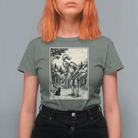 Funny Medieval Knight Boop Black Cat T Shirt For Women Renaissance Fantasy Cat Lover