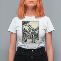 Funny Medieval Knight Boop Black Cat T Shirt For Women Renaissance Fantasy Cat Lover