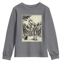 Funny Medieval Knight Boop Black Cat Youth Sweatshirt Renaissance Fantasy Cat Lover