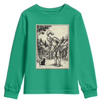 Funny Medieval Knight Boop Black Cat Youth Sweatshirt Renaissance Fantasy Cat Lover