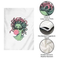 Winking Medusa In Sunglasses Blowing Bubble Gum Garden Flag Funny Greek Mythology Pop Art