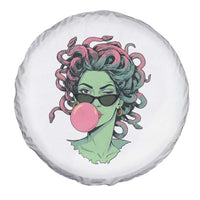 Winking Medusa In Sunglasses Blowing Bubble Gum Spare Tire Cover Funny Greek Mythology Pop Art