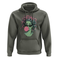 Winking Medusa In Sunglasses Blowing Bubble Gum Hoodie Funny Greek Mythology Pop Art