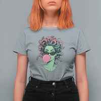 Winking Medusa In Sunglasses Blowing Bubble Gum T Shirt For Women Funny Greek Mythology Pop Art