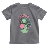 Winking Medusa In Sunglasses Blowing Bubble Gum Toddler T Shirt Funny Greek Mythology Pop Art