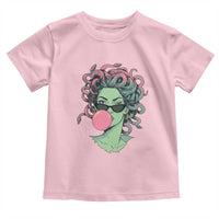 Winking Medusa In Sunglasses Blowing Bubble Gum Toddler T Shirt Funny Greek Mythology Pop Art