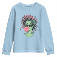 Winking Medusa In Sunglasses Blowing Bubble Gum Youth Sweatshirt Funny Greek Mythology Pop Art