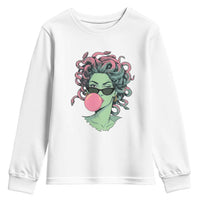 Winking Medusa In Sunglasses Blowing Bubble Gum Youth Sweatshirt Funny Greek Mythology Pop Art