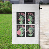 Funny Medusa Blowing Bubble Gum Garden Flag Greek Mythology Pop Art Gift