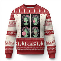 Funny Medusa Blowing Bubble Gum Ugly Christmas Sweater Greek Mythology Pop Art Gift
