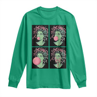 Funny Medusa Blowing Bubble Gum Long Sleeve Shirt Greek Mythology Pop Art Gift