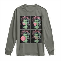 Funny Medusa Blowing Bubble Gum Long Sleeve Shirt Greek Mythology Pop Art Gift