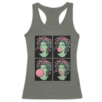 Funny Medusa Blowing Bubble Gum Racerback Tank Top Greek Mythology Pop Art Gift