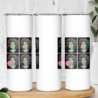 Funny Medusa Blowing Bubble Gum Skinny Tumbler Greek Mythology Pop Art Gift