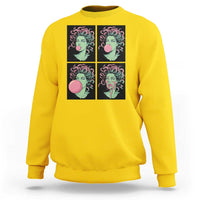 Funny Medusa Blowing Bubble Gum Sweatshirt Greek Mythology Pop Art Gift