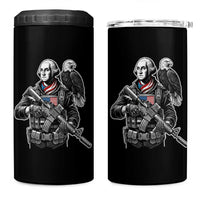 George Washington Tactical Soldier 4 in 1 Can Cooler Tumbler Military Patriot Bald Eagle USA Flag Gift