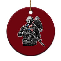 George Washington Tactical Soldier Ceramic Ornament Military Patriot Bald Eagle USA Flag Gift