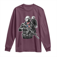 George Washington Tactical Soldier Long Sleeve Shirt Military Patriot Bald Eagle USA Flag Gift