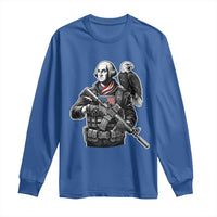 George Washington Tactical Soldier Long Sleeve Shirt Military Patriot Bald Eagle USA Flag Gift