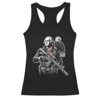 George Washington Tactical Soldier Racerback Tank Top Military Patriot Bald Eagle USA Flag Gift