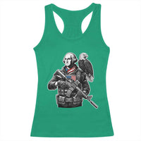 George Washington Tactical Soldier Racerback Tank Top Military Patriot Bald Eagle USA Flag Gift