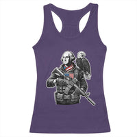 George Washington Tactical Soldier Racerback Tank Top Military Patriot Bald Eagle USA Flag Gift