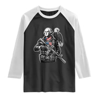 George Washington Tactical Soldier Raglan Shirt Military Patriot Bald Eagle USA Flag Gift