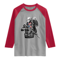 George Washington Tactical Soldier Raglan Shirt Military Patriot Bald Eagle USA Flag Gift