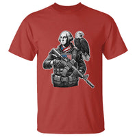 George Washington Tactical Soldier T Shirt Military Patriot Bald Eagle USA Flag Gift
