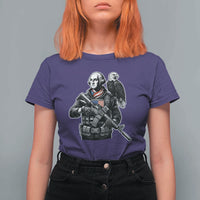 George Washington Tactical Soldier T Shirt For Women Military Patriot Bald Eagle USA Flag Gift