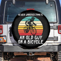 Never Underestimate An Old Guy On A Bicycle Spare Tire Cover Cycling Lover Gift
