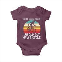 Never Underestimate An Old Guy On A Bicycle Baby Onesie Cycling Lover Gift