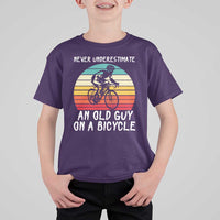 Never Underestimate An Old Guy On A Bicycle T Shirt For Kid Cycling Lover Gift