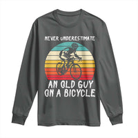Never Underestimate An Old Guy On A Bicycle Long Sleeve Shirt Cycling Lover Gift