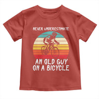 Never Underestimate An Old Guy On A Bicycle Toddler T Shirt Cycling Lover Gift