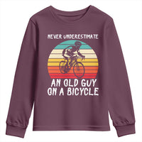 Never Underestimate An Old Guy On A Bicycle Youth Sweatshirt Cycling Lover Gift