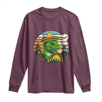 Funny Tacos Dinosaur Long Sleeve Shirt Mexican Food Lover Gift - Wonder Print Shop
