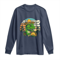 Funny Tacos Dinosaur Long Sleeve Shirt Mexican Food Lover Gift - Wonder Print Shop