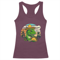 Funny Tacos Dinosaur Racerback Tank Top Mexican Food Lover Gift - Wonder Print Shop