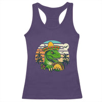 Funny Tacos Dinosaur Racerback Tank Top Mexican Food Lover Gift - Wonder Print Shop