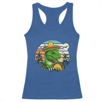 Funny Tacos Dinosaur Racerback Tank Top Mexican Food Lover Gift - Wonder Print Shop
