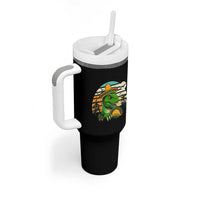 Funny Tacos Dinosaur Tumbler With Handle Mexican Food Lover Gift