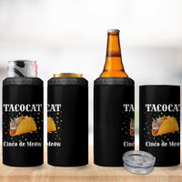 Funny Taco Cat Cinco De Meow 4 in 1 Can Cooler Tumbler Mexican Food Lover Gift