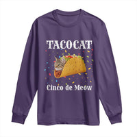Funny Taco Cat Cinco De Meow Long Sleeve Shirt Mexican Food Lover Gift - Wonder Print Shop