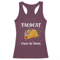 Funny Taco Cat Cinco De Meow Racerback Tank Top Mexican Food Lover Gift - Wonder Print Shop