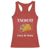 Funny Taco Cat Cinco De Meow Racerback Tank Top Mexican Food Lover Gift - Wonder Print Shop