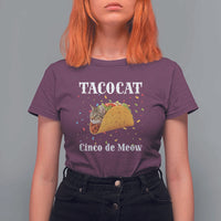 Funny Taco Cat Cinco De Meow T Shirt For Women Mexican Food Lover Gift - Wonder Print Shop