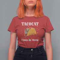 Funny Taco Cat Cinco De Meow T Shirt For Women Mexican Food Lover Gift - Wonder Print Shop