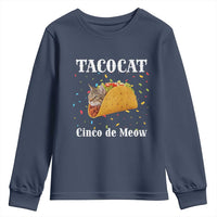 Funny Taco Cat Cinco De Meow Youth Sweatshirt Mexican Food Lover Gift - Wonder Print Shop